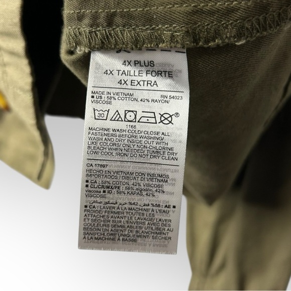 Old Navy Army Green Utility Jacket 4X - Picture 6 of 7